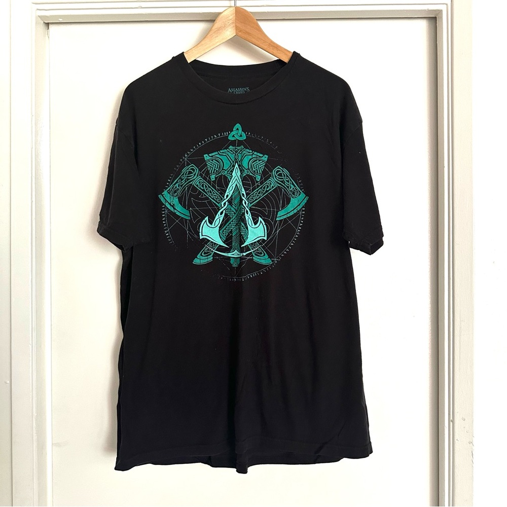 Official Assassin’s Creed Valhalla Black Tee – Anchor Graphic Gaming Shirt